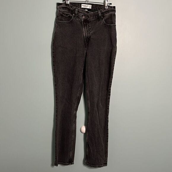 Abercrombie The 90s Slim Straight Ultra High Rise Curve Love Crossover Waist - Picture 2 of 9